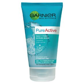 garnier skin active facial cleanser pure daily pore scrub 150 ml