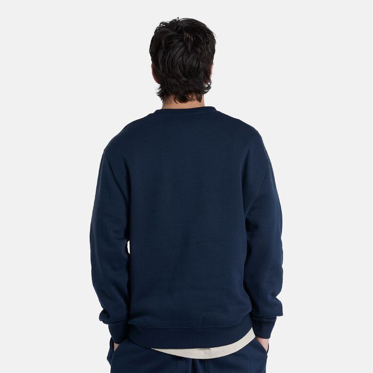 H&H Men's Plain Crew Sweatshirt, Navy, hi-res