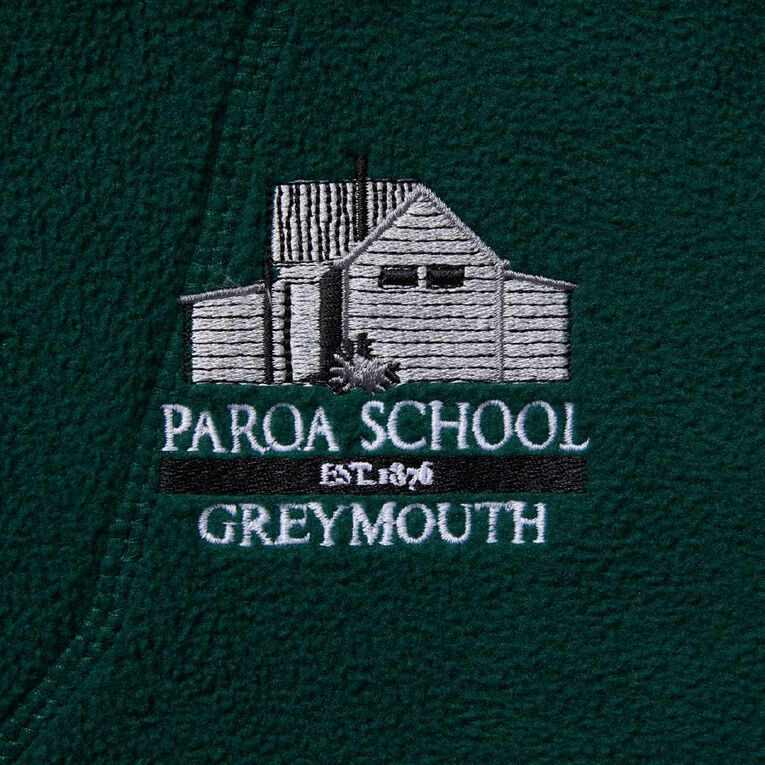Schooltex Paroa Greymouth Polar Fleece Top with Embroidery, Bottle Green, hi-res