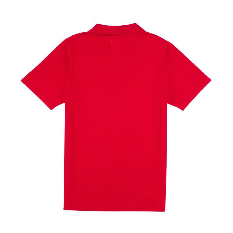 Schooltex South Hornby School Short Sleeve Polo with Embroidery, Red Mid, hi-res