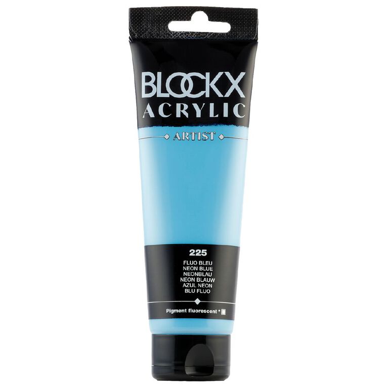 BLOCKX Acrylic Tube 120ml Fluro Blue Blue, , hi-res