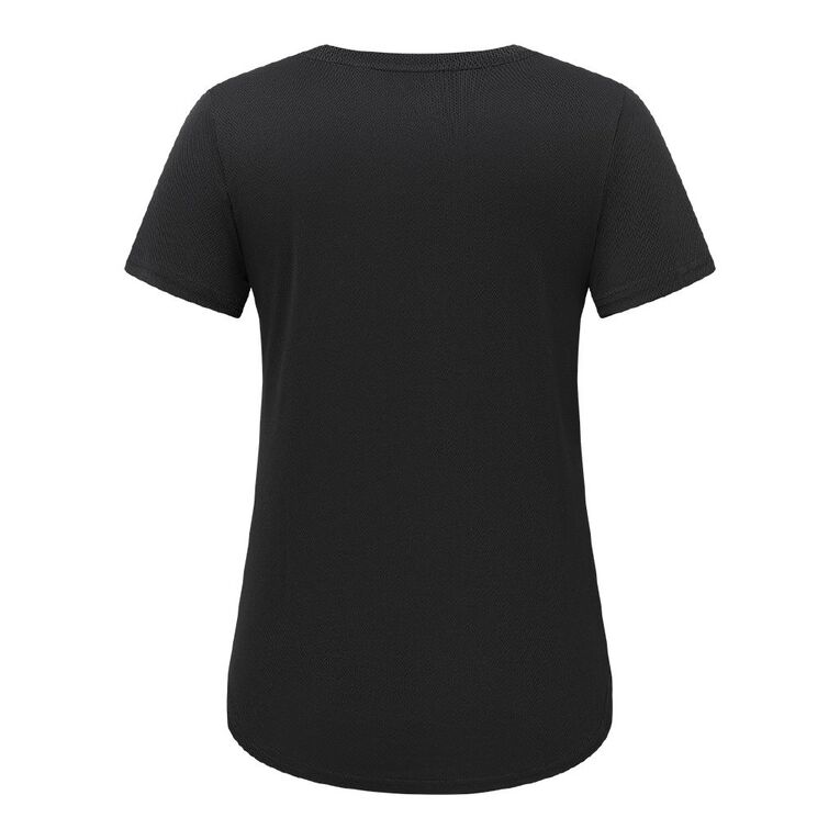 Active Intent Women's Cooldry Crew Neck Tee, Black, hi-res
