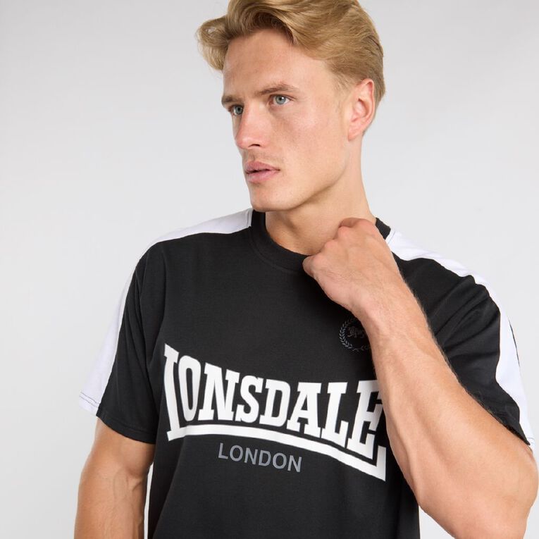 Lonsdale Men's Boxy Crew Neck Tee, Black, hi-res