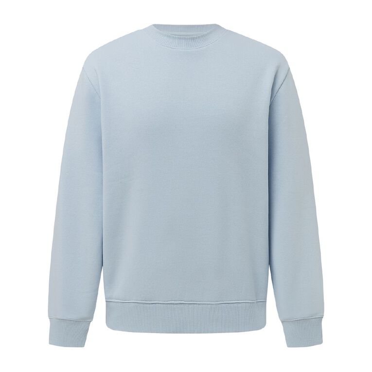 H&H Men's Plain Crew Sweatshirt, Blue Light, hi-res