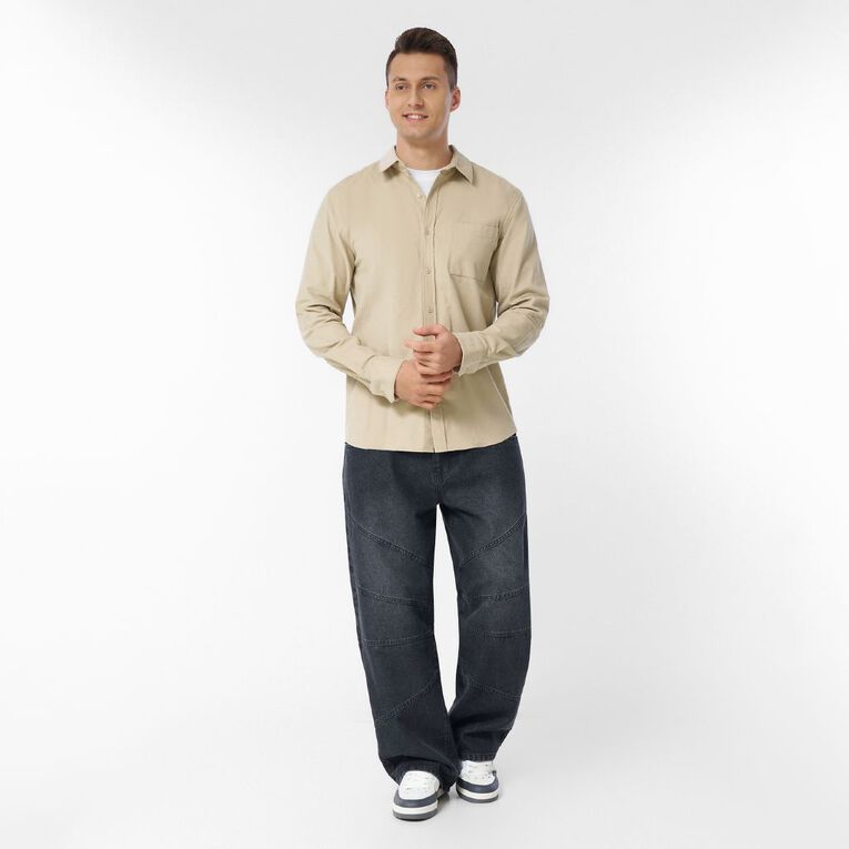 H&H Men's Long Sleeve Cord Shirt, Brown Light, hi-res
