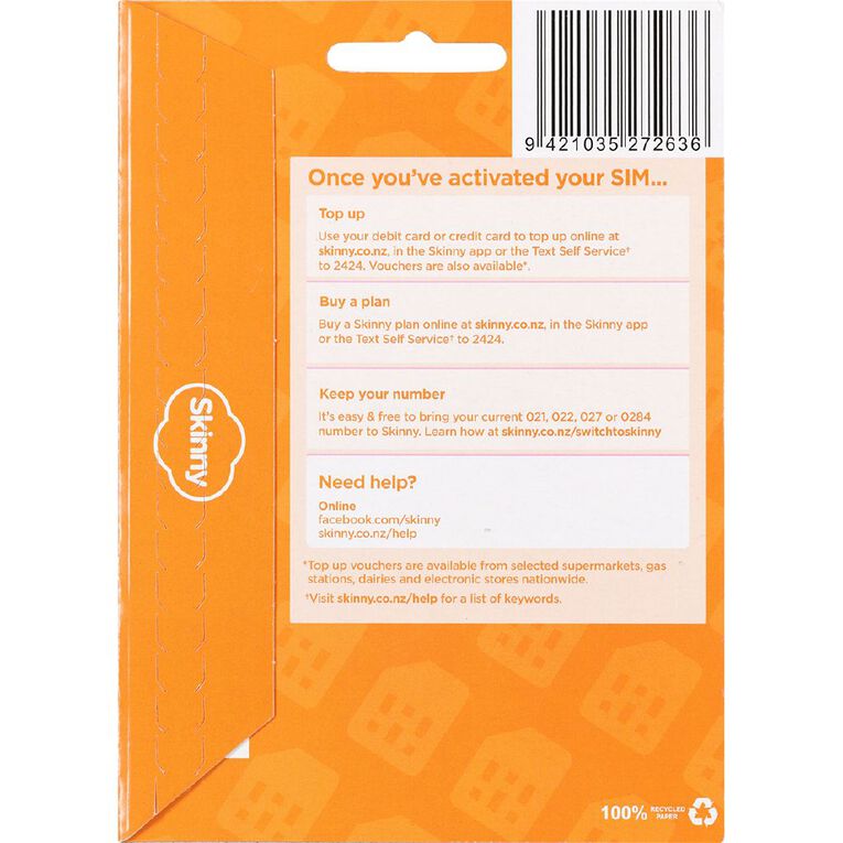 Skinny Prepaid Sim, , hi-res
