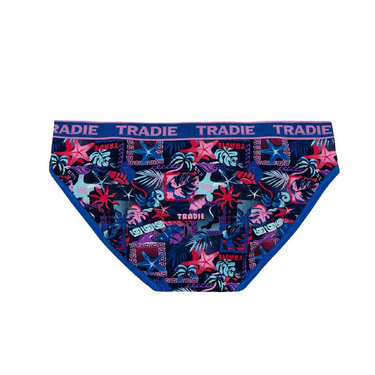 Tradie Women's Bikini Briefs 3 Pack, Blue Light, hi-res