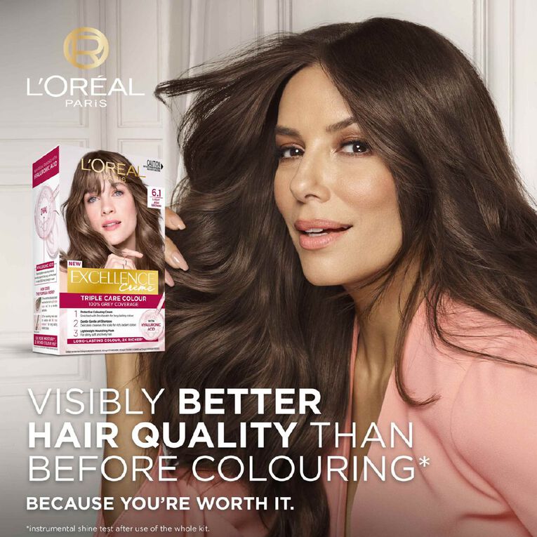 L'Oreal Paris Excellence Creme Hair Colour Light Ash Brown 6.1, , hi-res