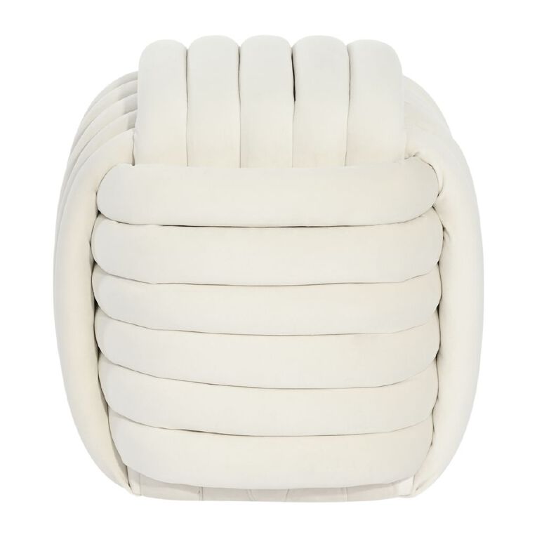 Living & Co Hugo Knot Ottoman Cream, , hi-res