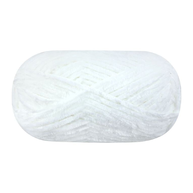 Birch Velvet Yarn 100% Polyester 100G White, , hi-res