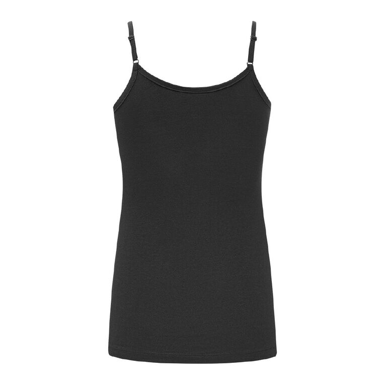 H&H Women's Essential Stretch Shelf Bra Cami, Black, hi-res