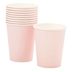 Party Inc Paper Cups 260ml Pastel Pink Mid 10 Pack