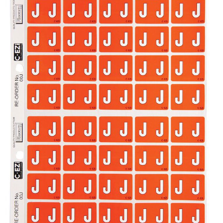 Filecorp Coloured Labels J Orange Mid, , hi-res