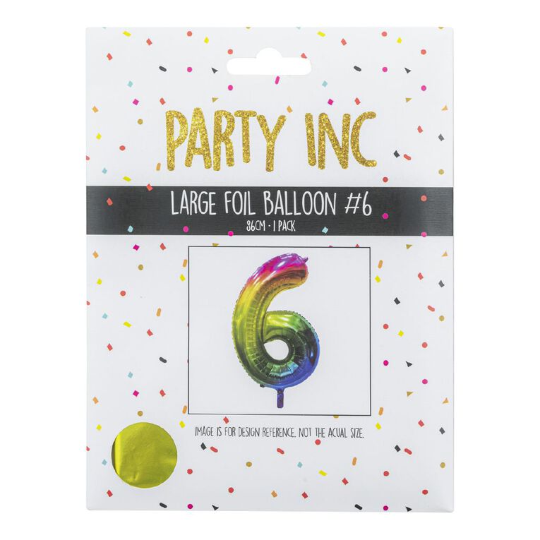 Party Inc Large Foil Balloon Number #6, , hi-res
