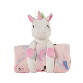 Living & Co Kids Blanket Buddy Unicorn Blue 127cm x 152cm