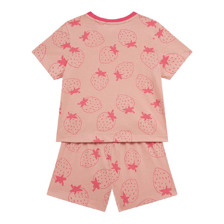 H&H Girl's Tee and Shorts Pyjama Set, Pink Light, hi-res