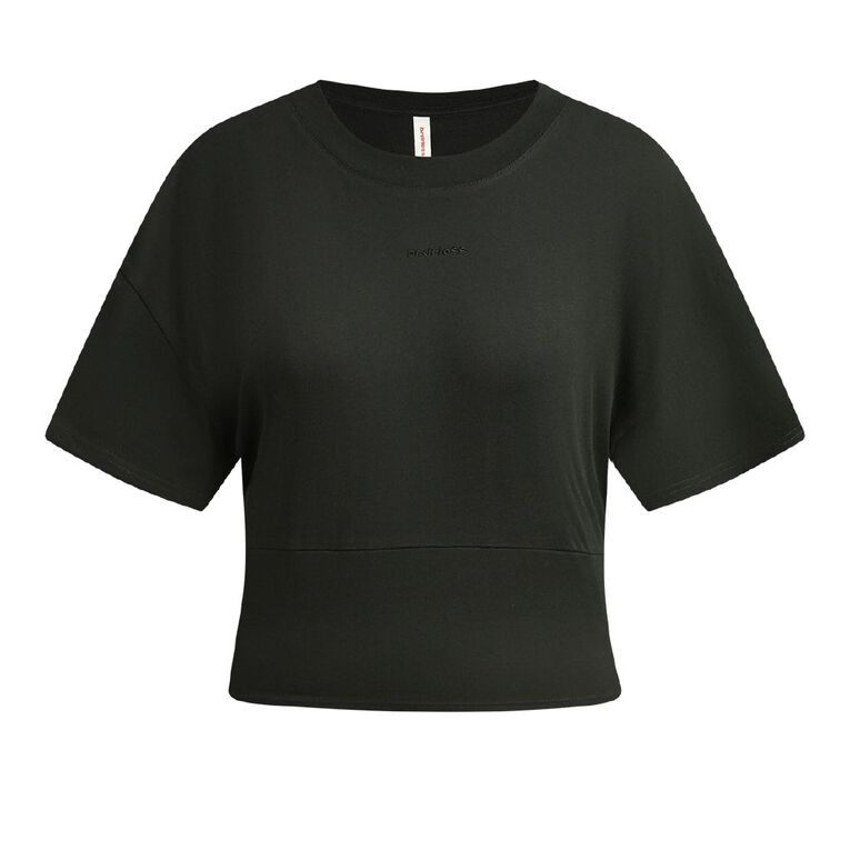 BRDRLESS Sloane Crop Short Sleeve Tee, Black, hi-res