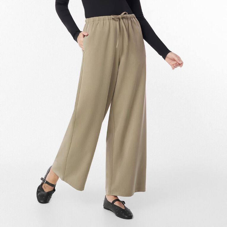 H&H Women's Drawstring Work Pants, Brown Light, hi-res