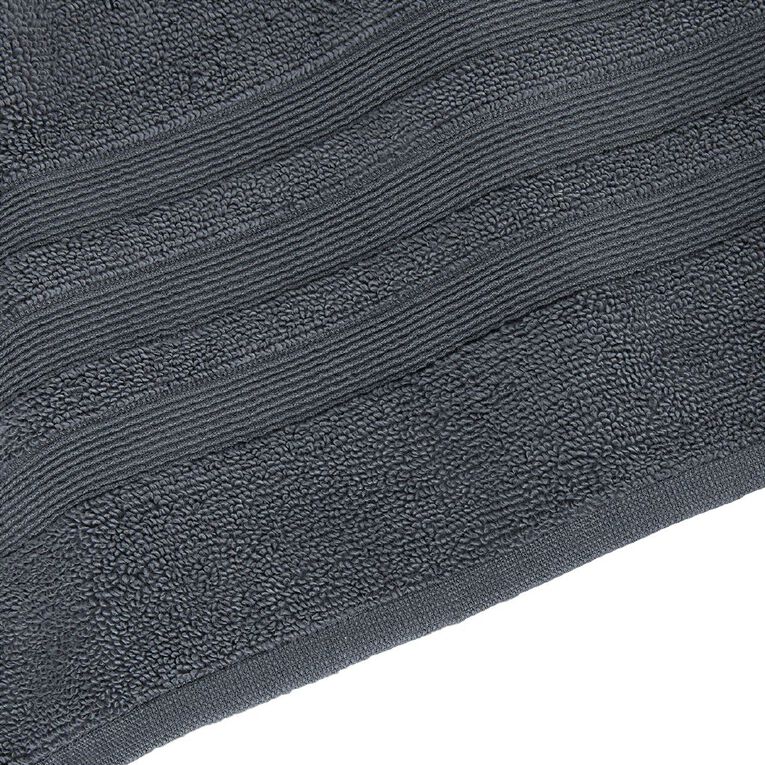 Living & Co Plush Plain Bath Towel Charcoal 68cm x 137cm, , hi-res