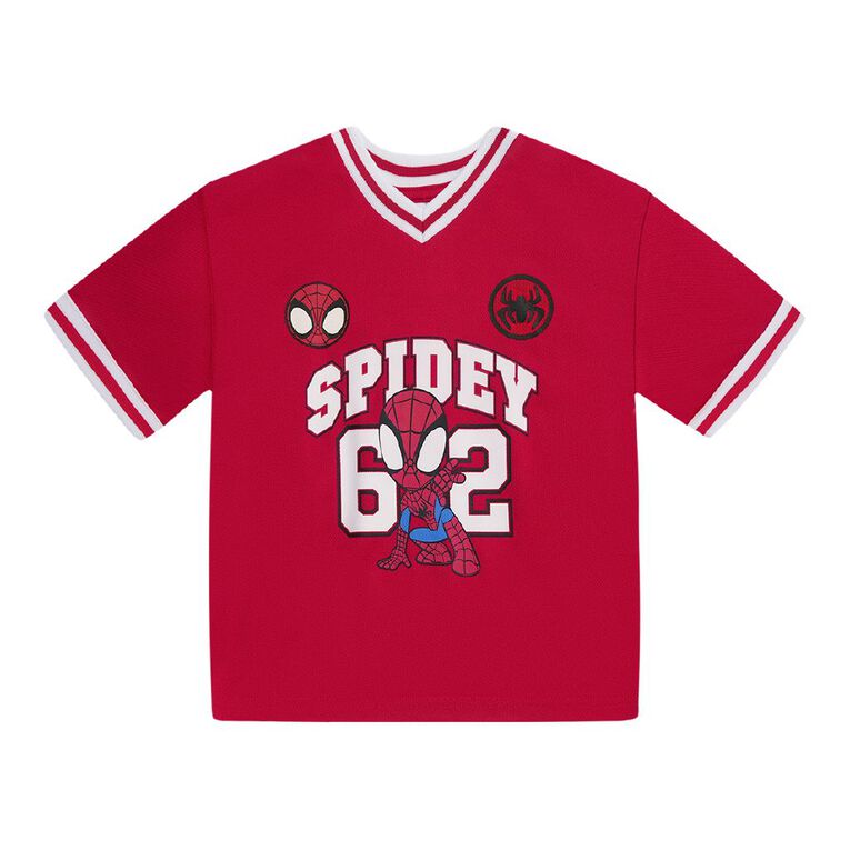 Spider-Man Preschool Mesh Tee, Red Mid, hi-res