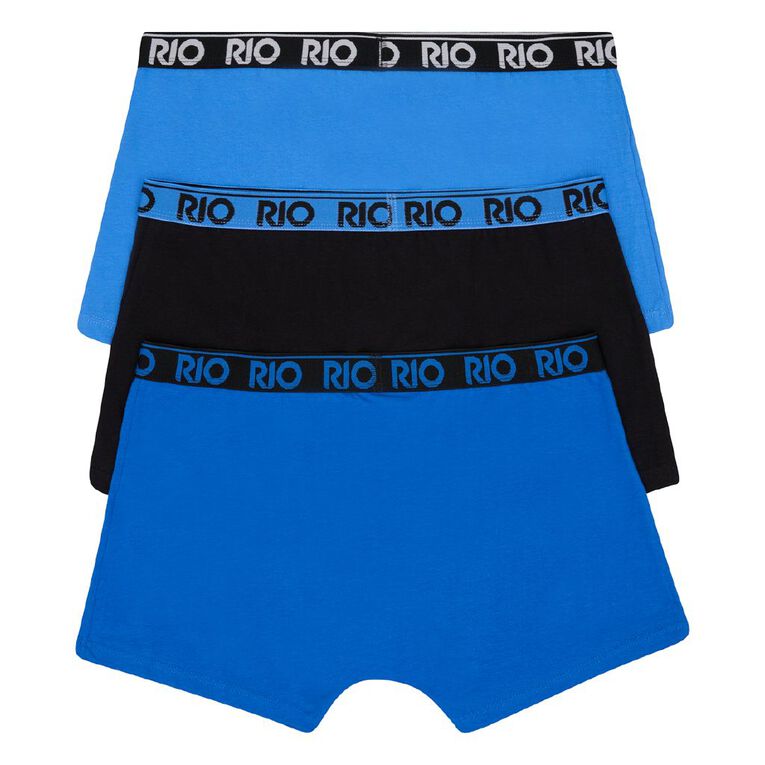 Rio Men's Hipster Trunks 3 Pack, Blue Dark, hi-res