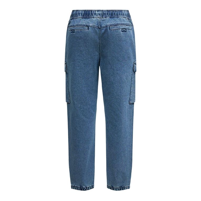 Garage Men's Denim Cargo Joggers, Denim Mid, hi-res
