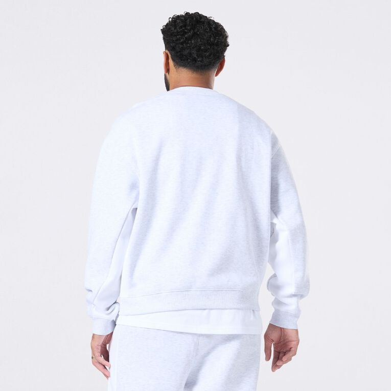 All Whites Adults' Crew, Grey/White, hi-res