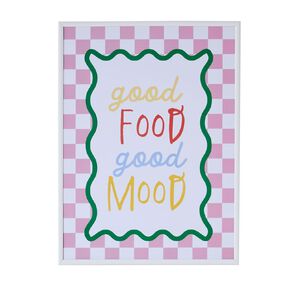 Living & Co Framed Print Good Food Good Mood 30cm x 40cm
