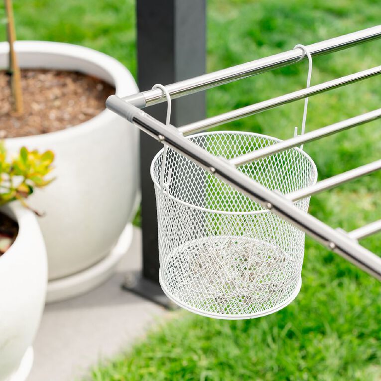 Living & Co Round Mesh Peg Basket White/Black Assorted, , hi-res