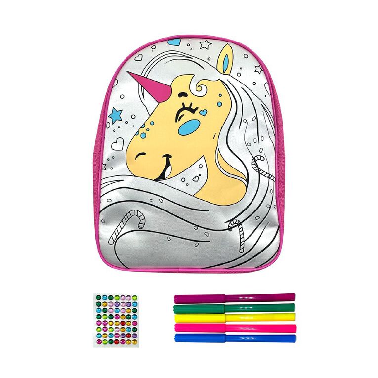 Uniti Craft Kids Color Your Own Backpack Unicorn, , hi-res