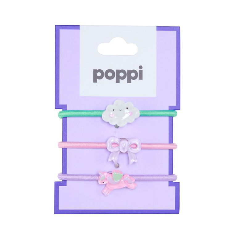 Poppi Unicorn Elastics 3 Pack, , hi-res
