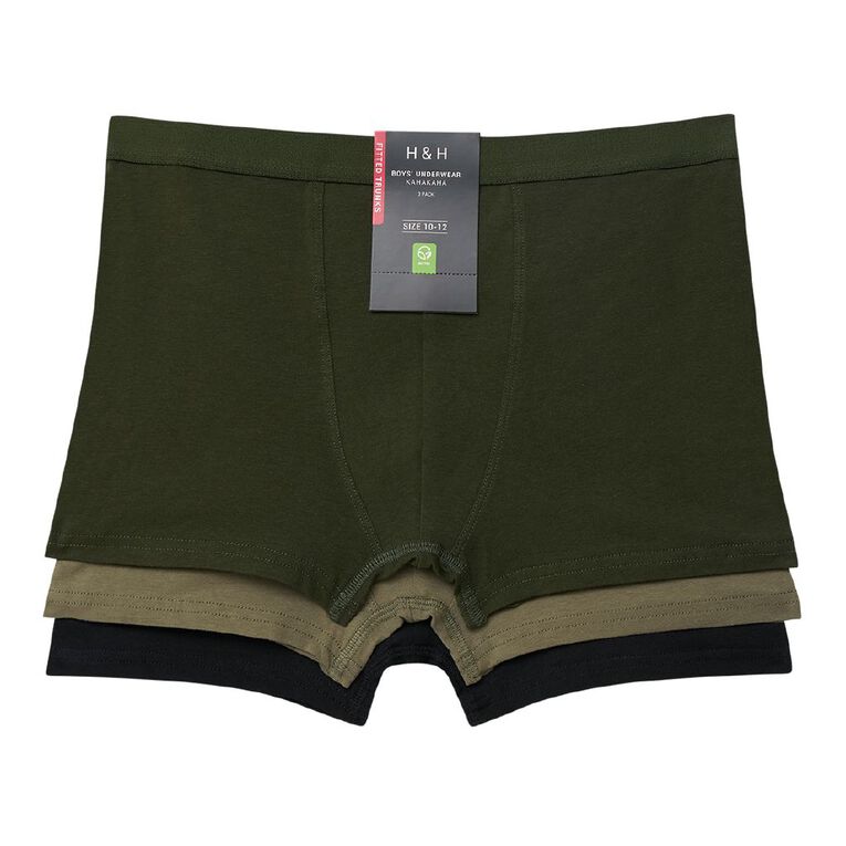 H&H Boys' Trunk 3 Pack, Green Dark, hi-res