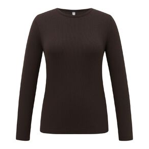 H&H Women's Long Sleeve Classic Rib Crew Tee