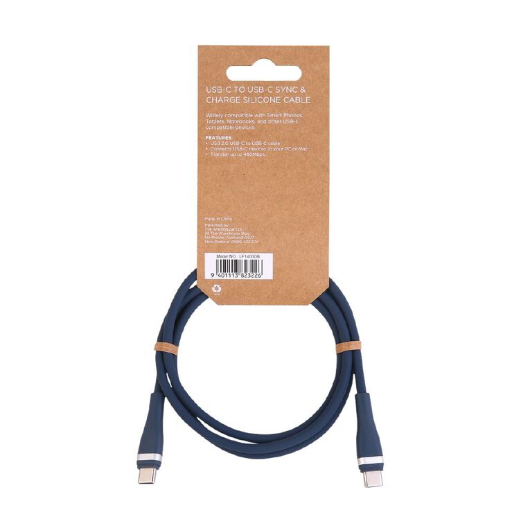 Tech.Inc USB-C To USB-C Cable 1M Deep French Blue/Black/White, , hi-res