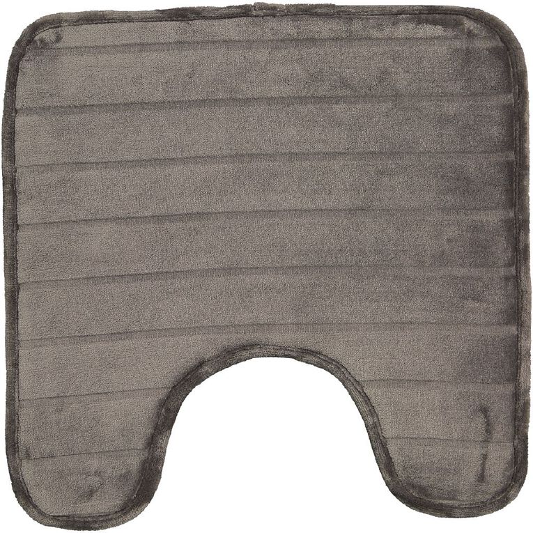 Living & Co Pedestal Mat Memory Foam Pewter 45cm x 45cm, Pewter, hi-res