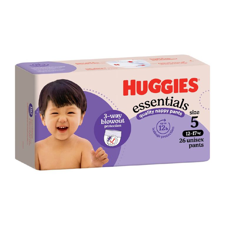 Huggies Nappy Essentials Pants Size 5 26 Pack, , hi-res