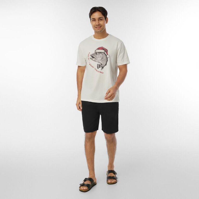 H&H Men's Christmas Graphic Tee, Cream, hi-res