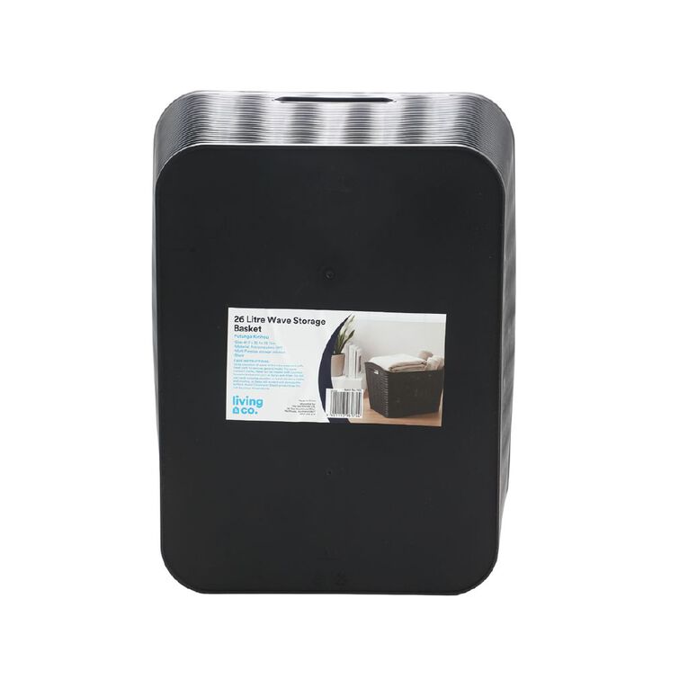 Living & Co Wave Storage Basket Black 26L, , hi-res