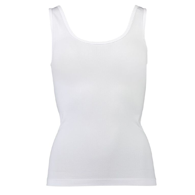 H&H Women's Essential Seamless Singlet, White, hi-res