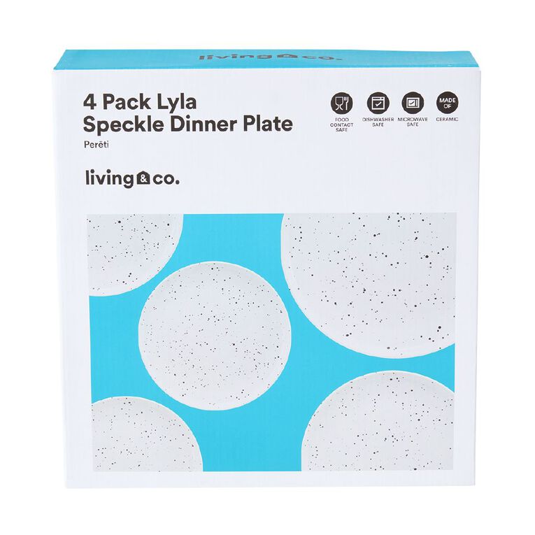 Living & Co Lyla Speckle Dinner Plate 4 Pack, , hi-res