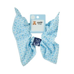 Teddy Island Bow Scrunchie Light Blue