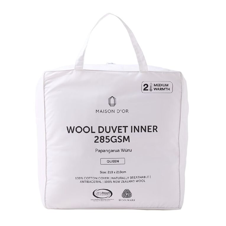 Maison d'Or 285gsm Wool Duvet Inner White Queen, , hi-res
