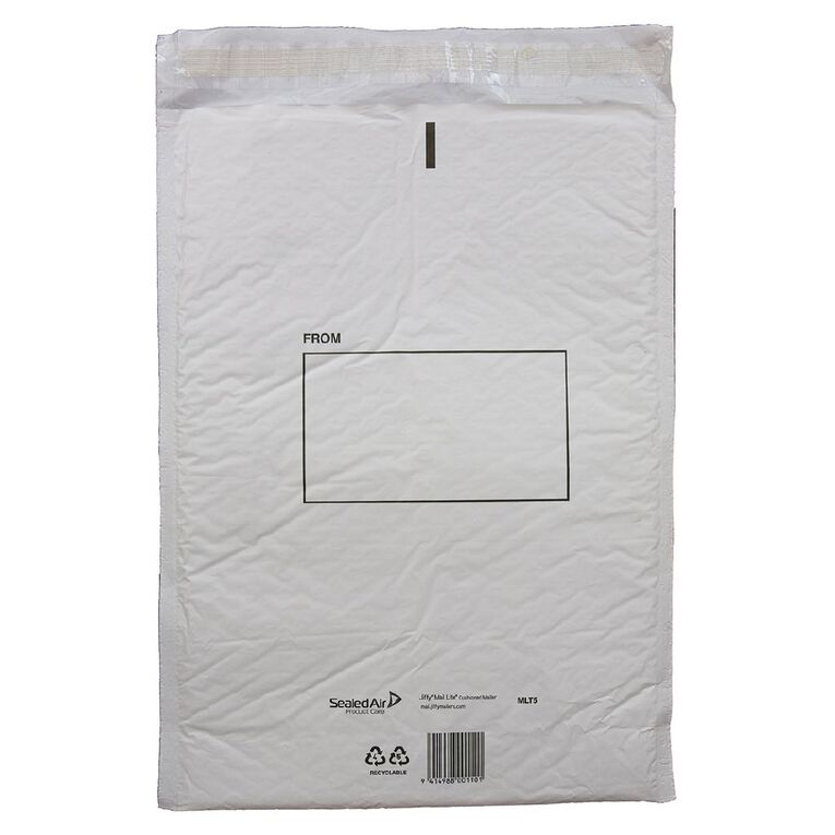 Sealed Air Mail Lite Mailer Envelope #5 White 265mm x 380mm, , hi-res