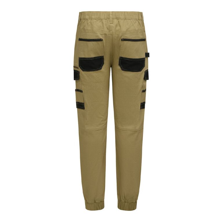 Rivet Men's Cuffed Flex Cargo Pants, Khaki, hi-res