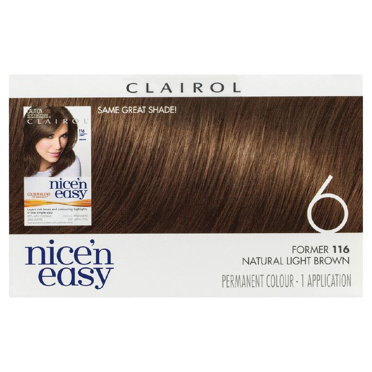Clairol Nice N Easy Permanent Hair Colour Light Brown 6, , hi-res