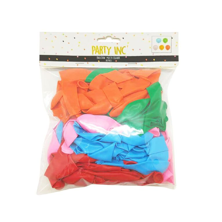 Party Inc Balloon Multi-Coloured 100 Pack, , hi-res