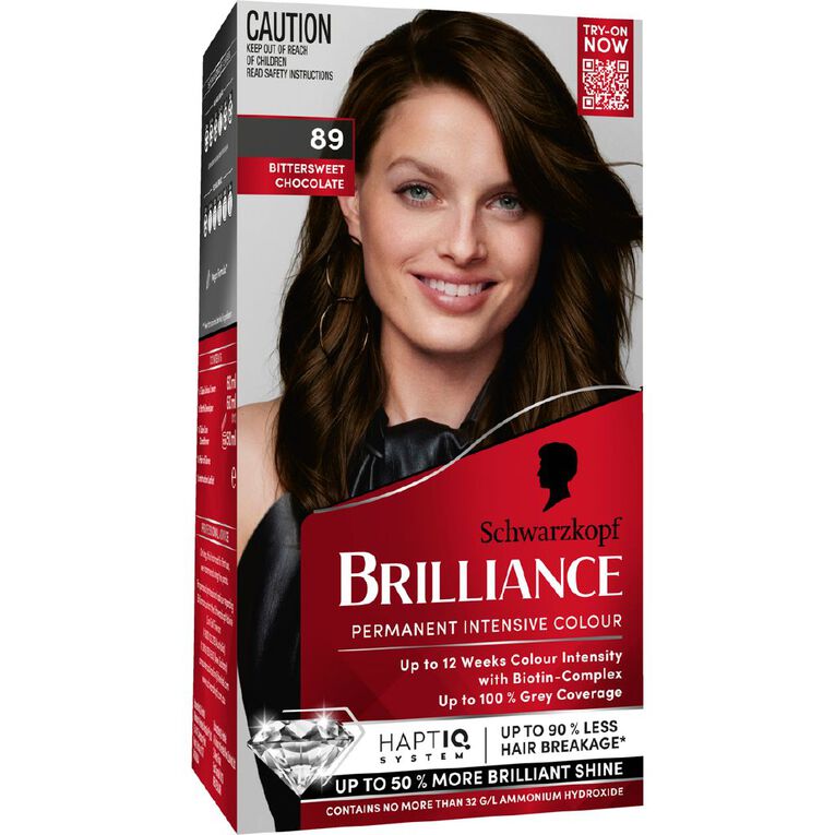 Schwarzkopf Brilliance Hair Colour Bitter Sweet Chocolate 89, , hi-res