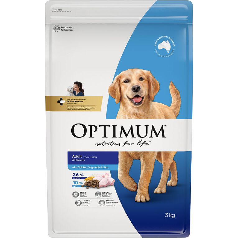 Optimum Dog Adult Chicken Vegetables Rice 3kg, , hi-res