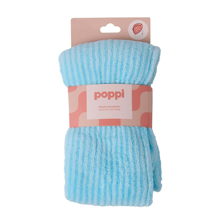 Poppi Quick Dry Hair Towel Blue, , hi-res