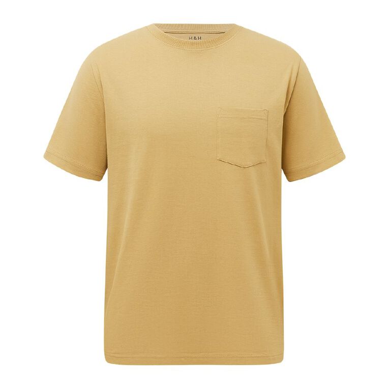 H&H Men's Regular Fit Pocket Tee, Yellow Light, hi-res